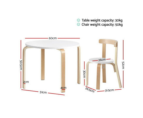 Nordic Kids Table Chair Set 3PC Desk Activity Study Play Children Modern - SM Everyday Living