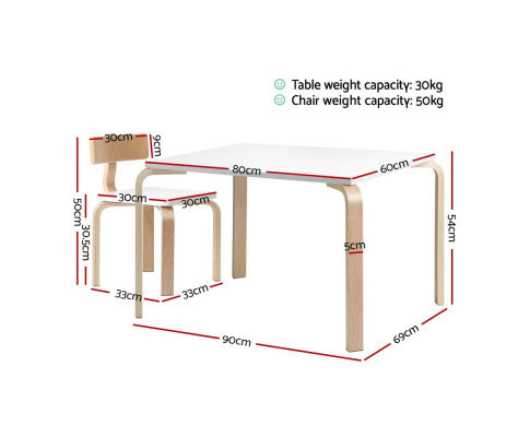Nordic Kids Table Chair Set Desk 5PC Activity Dining Study Children Modern - SM Everyday Living