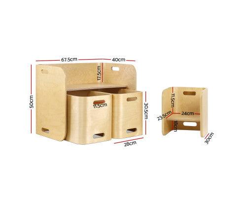 3 PC Nordic Kids Table Chair Set Beige Desk Activity Compact Children - SM Everyday Living