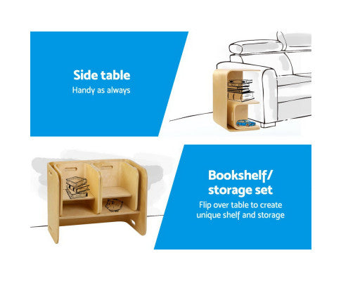 3 PC Nordic Kids Table Chair Set Beige Desk Activity Compact Children - SM Everyday Living