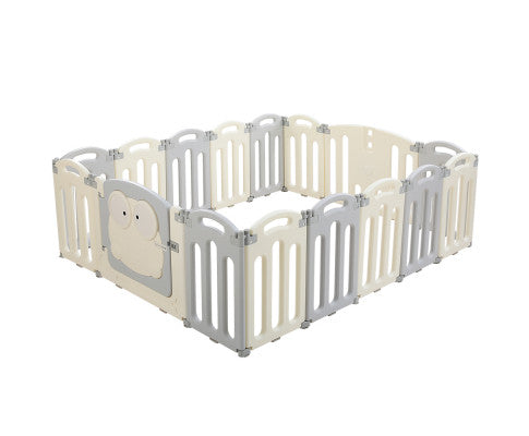 Playpen 16 Panels Foldable Toddler Fence Safety Play Activity Centre - SM Everyday Living