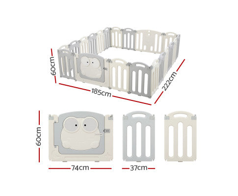 Playpen 20 Panels Foldable Toddler Fence Safety Play Activity Centre - SM Everyday Living