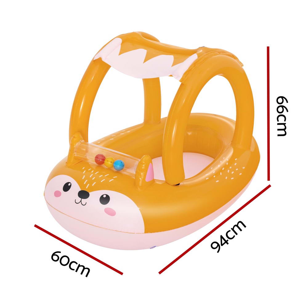 Bestway Kids Inflatable Fox Swim Float Floating Seat Canopy Pool Toys 94x66CM - SM Everyday Living