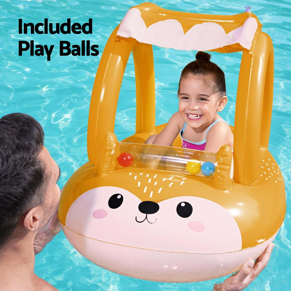 Bestway Kids Inflatable Fox Swim Float Floating Seat Canopy Pool Toys 94x66CM - SM Everyday Living