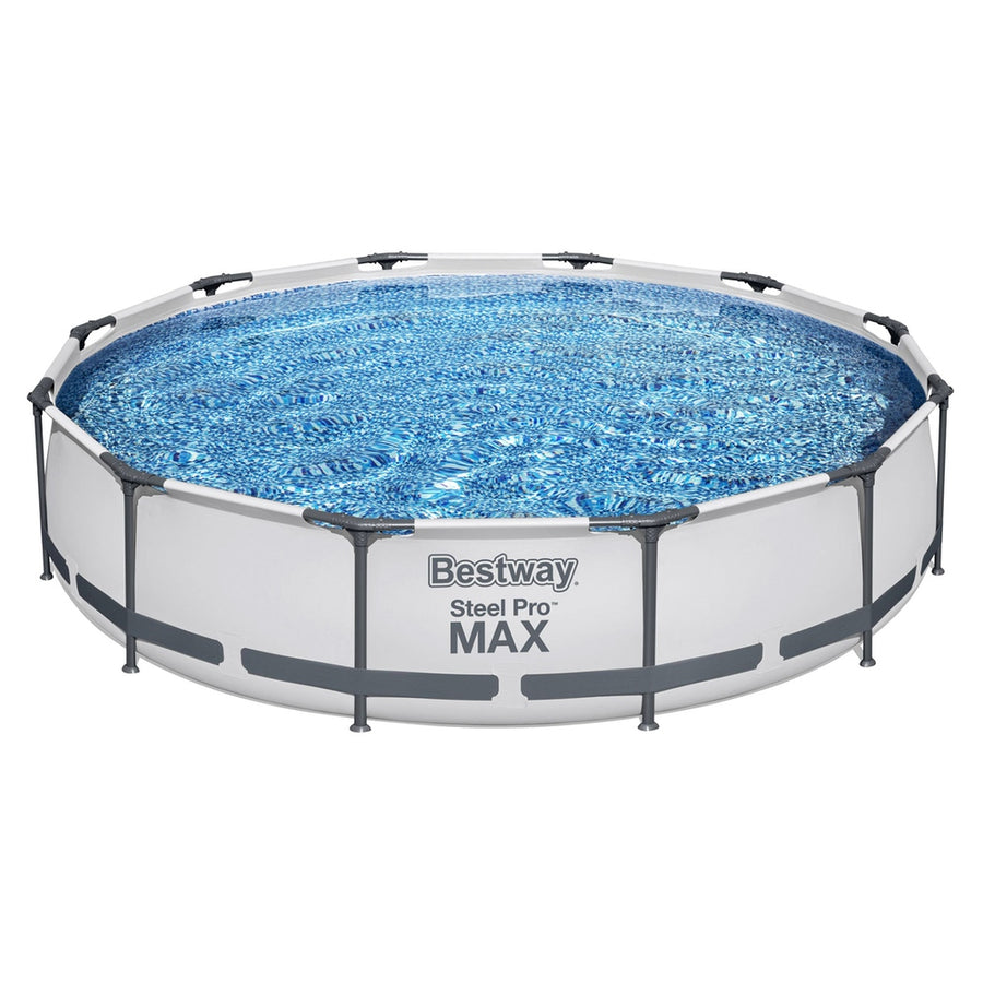 Bestway Swimming Pool 366x76cm Steel Frame Round Above Ground Pools w/ Filter Pump 6473L - SM Everyday Living