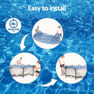 Bestway Swimming Pool 366x76cm Steel Frame Round Above Ground Pools w/ Filter Pump 6473L - SM Everyday Living