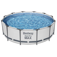 Bestway Swimming Pool 366x100cm Steel Frame Round Above Ground Pools w/ Filter Pump 9150L - SM Everyday Living