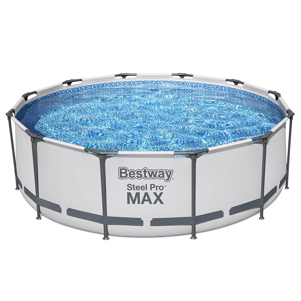 Bestway Swimming Pool 366x100cm Steel Frame Round Above Ground Pools w/ Filter Pump 9150L - SM Everyday Living