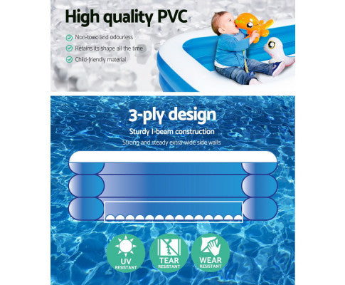 Inflatable Kids Play Pool Swimming Pool Rectangular Family Pools - SM Everyday Living