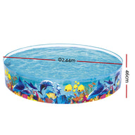 Bestway Kids Pool 244x46cm Round Above Ground Rigid Swimming Pools Undersea 2074L - SM Everyday Living