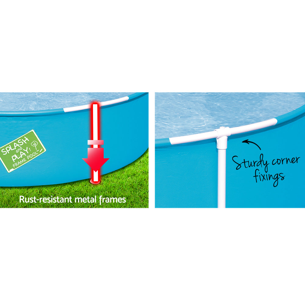 Bestway Kids Pool 152x38cm Round Steel Frame Swimming Pools Above Ground 580L - SM Everyday Living