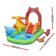Bestway Kids Inflatable Play Splash Pool with Slide Ball Tossing Toys 242x140cm - SM Everyday Living