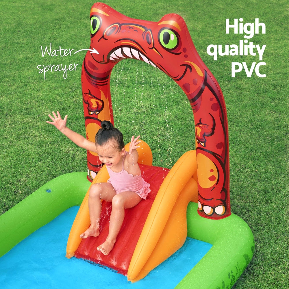 Bestway Kids Inflatable Play Splash Pool with Slide Ball Tossing Toys 242x140cm - SM Everyday Living