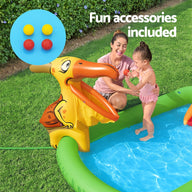 Bestway Kids Inflatable Play Splash Pool with Slide Ball Tossing Toys 242x140cm - SM Everyday Living