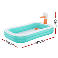 Kids Inflatable Swimming Pool with Basketball Hoop