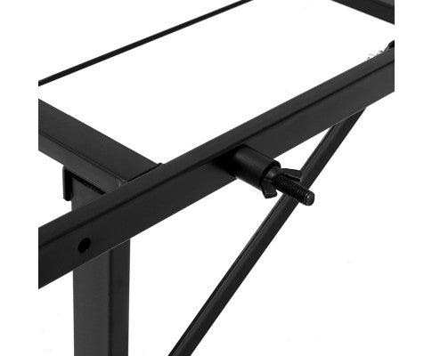 Folding Bed Frame Metal Bed Base King Single Size Portable Black - SM Everyday Living