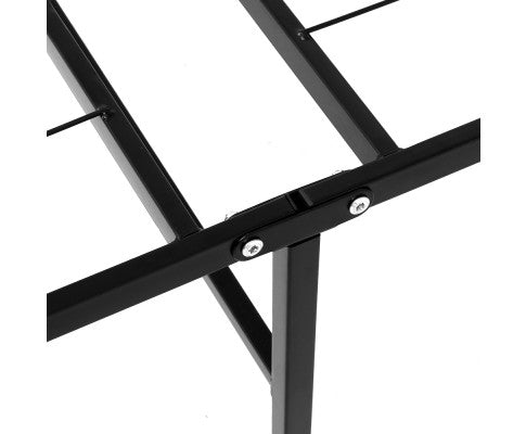 Folding Bed Frame Metal Bed Base King Single Size Portable Black - SM Everyday Living