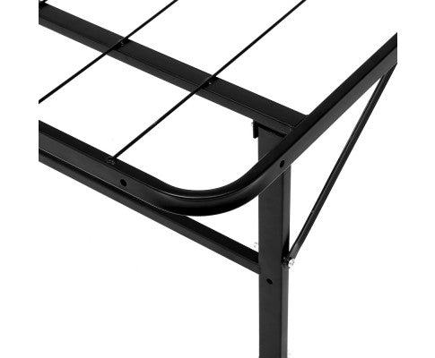 Folding Bed Frame Metal Bed Base King Single Size Portable Black - SM Everyday Living
