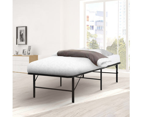 Folding Bed Frame Metal Bed Base King Single Size Portable Black - SM Everyday Living