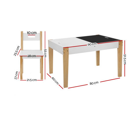 Kids Table and Chair Set Activity Chalkboard Toys Storage Desk Drawing - SM Everyday Living