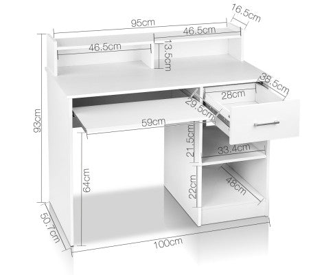 Office Computer Desk with Storage - White - SM Everyday Living