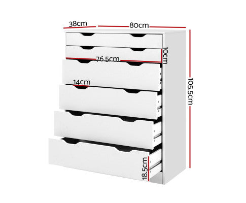 6 Chest of Drawers Tallboy Cabinet Storage Dresser Table Bedroom Storage - SM Everyday Living