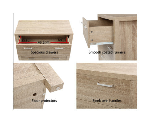 5 Chest of Drawers Tallboy Dresser Table Bedroom Storage Cabinet - SM Everyday Living