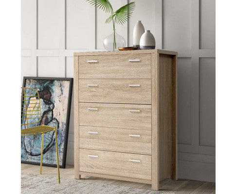 5 Chest of Drawers Tallboy Dresser Table Bedroom Storage Cabinet - SM Everyday Living