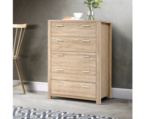 5 Chest of Drawers Tallboy Dresser Table Bedroom Storage Cabinet - SM Everyday Living