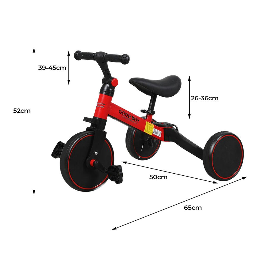 3in1 Kids Tricycle Toddler Balance Bike Ride on Toys Toddler Push Trike - SM Everyday Living