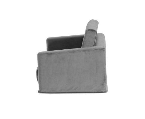 Convertible Sofa 2 Seater Children Flip Open Couch Lounger Grey - SM Everyday Living