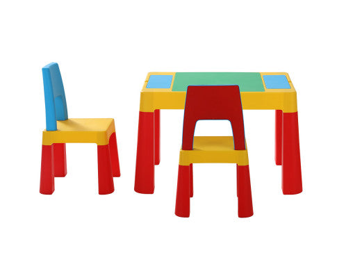 3PCS Kids Table and Chairs Set Activity Chalkboard Toys Storage Box Desk - SM Everyday Living