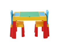 3PCS Kids Table and Chairs Set Activity Chalkboard Toys Storage Box Desk - SM Everyday Living