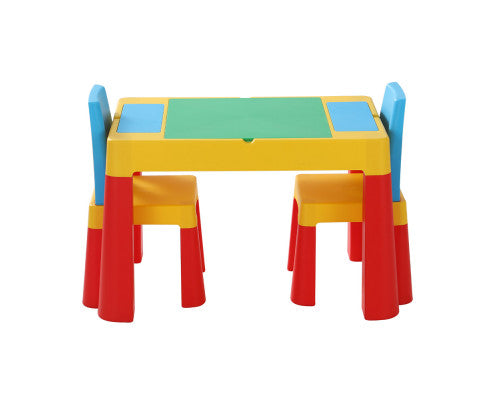 3PCS Kids Table and Chairs Set Activity Chalkboard Toys Storage Box Desk - SM Everyday Living