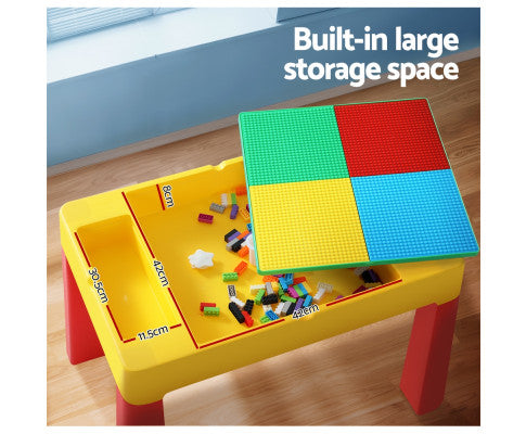 3PCS Kids Table and Chairs Set Activity Chalkboard Toys Storage Box Desk - SM Everyday Living