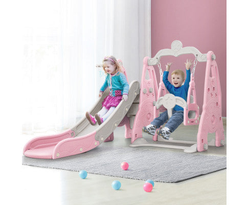 170cm Slide and Swing Set Playground Basketball Hoop Ring Outdoor Toys - SM Everyday Living
