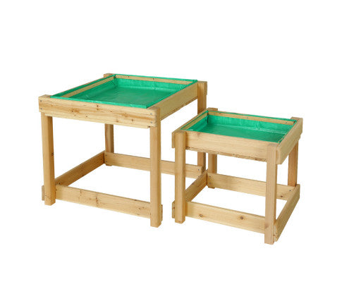 Kids Sandpit Sand and Water Wooden Table with Cover Outdoor Sand Pit Toys - SM Everyday Living