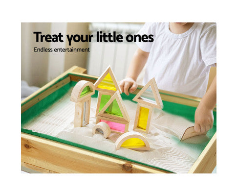 Kids Sandpit Sand and Water Wooden Table with Cover Outdoor Sand Pit Toys - SM Everyday Living