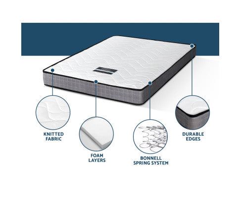 Mattress Medium Firm Mattresses Tight Top Bed Bonnel Spring 13cm SINGLE - SM Everyday Living