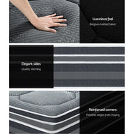 QUEEN Mattress Bed 7 Zone Dual Euro Top Pocket Spring Medium Firm