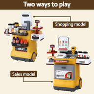 Keezi Kids Pretend Playset Supermarket Shopping Role Play Toy Cash Food 48PCS - SM Everyday Living