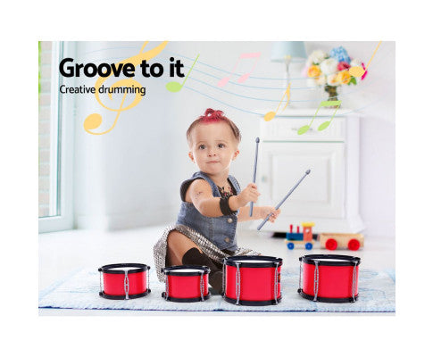 7 Drum Set Junior Drums Kit Musical Play Toys Childrens Mini Big Band - SM Everyday Living