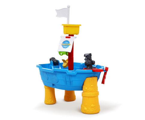 Kids Beach Sand and Water Toys Outdoor Table Pirate Ship Childrens Sandpit - SM Everyday Living