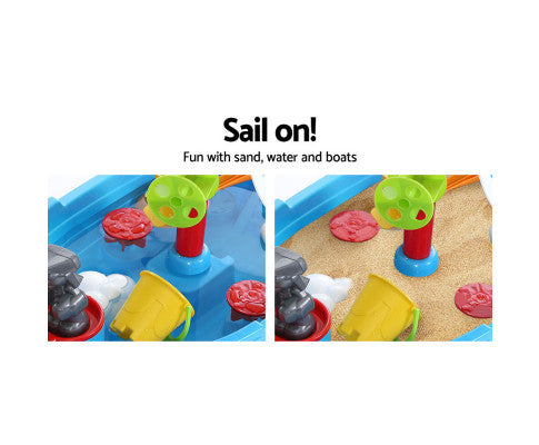 Kids Beach Sand and Water Toys Outdoor Table Pirate Ship Childrens Sandpit - SM Everyday Living