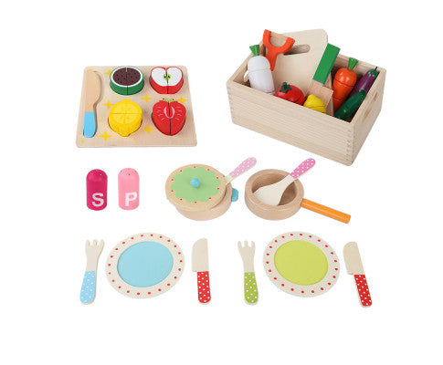 Pretend Play Food Kitchen Wooden Toys Childrens Cooking Utensils Food - SM Everyday Living