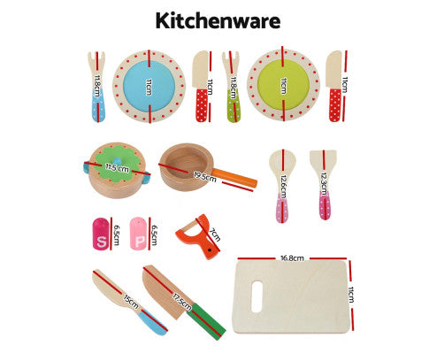 Kids Pretend Play Food Kitchen Wooden Toys Childrens Cooking Utensils Food - SM Everyday Living