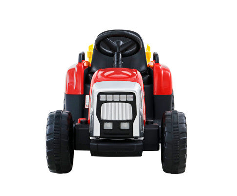 Ride On Car Tractor Trailer Toy Kids Electric Cars 12V Battery Red - SM Everyday Living