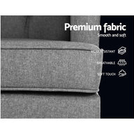 Rocking Armchair Feeding Chair Linen Fabric Armchairs Lounge Retro Grey - SM Everyday Living