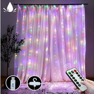 300 LEDs Window Curtain Fairy Lights 8 Modes and Remote Control for Bedroom (Multicolor, 300 x 300cm) - SM Everyday Living