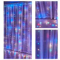 300 LEDs Window Curtain Fairy Lights 8 Modes and Remote Control for Bedroom (Multicolor, 300 x 300cm) - SM Everyday Living